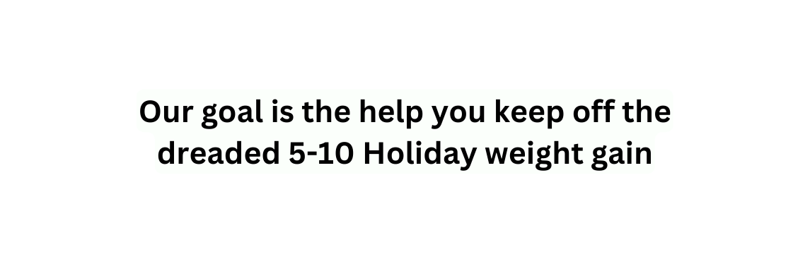 Our goal is the help you keep off the dreaded 5 10 Holiday weight gain